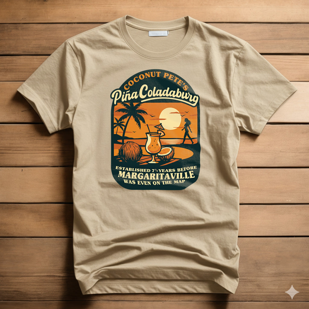 Sand T-Shirt with a PinaColadaburg design.