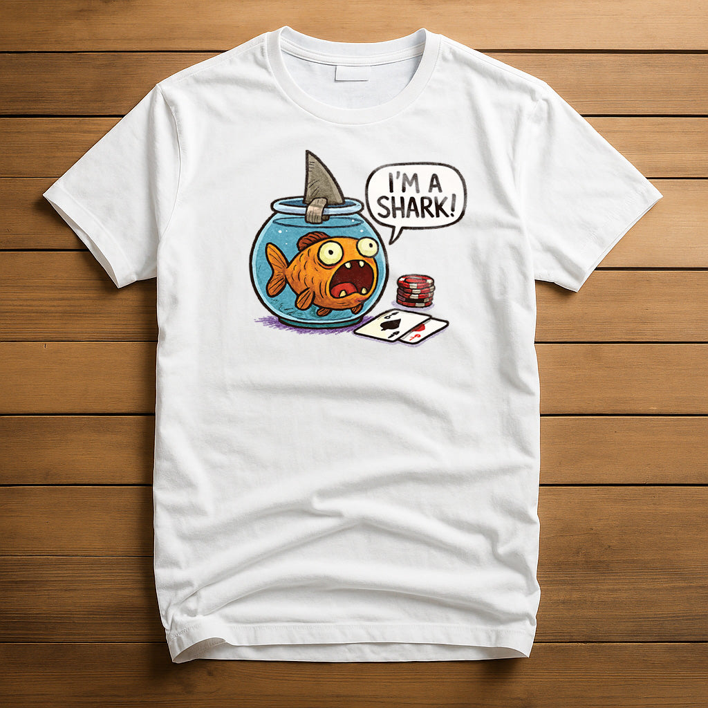 Poker Shark T-Shirt | Be a Goldfish Poker Humor