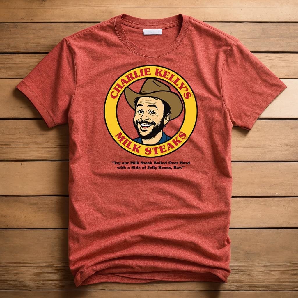 Charlie Kelly’s Milk Steak Co. T-Shirt | Always Sunny in Philadelphia Parody Tee