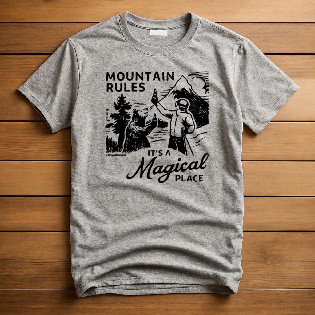 Mountain Rules T-Shirt | Always Sunny Ski Trip Parody Tee