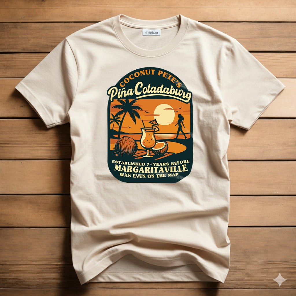 Natural T-Shirt with a PinaColadaburg design.