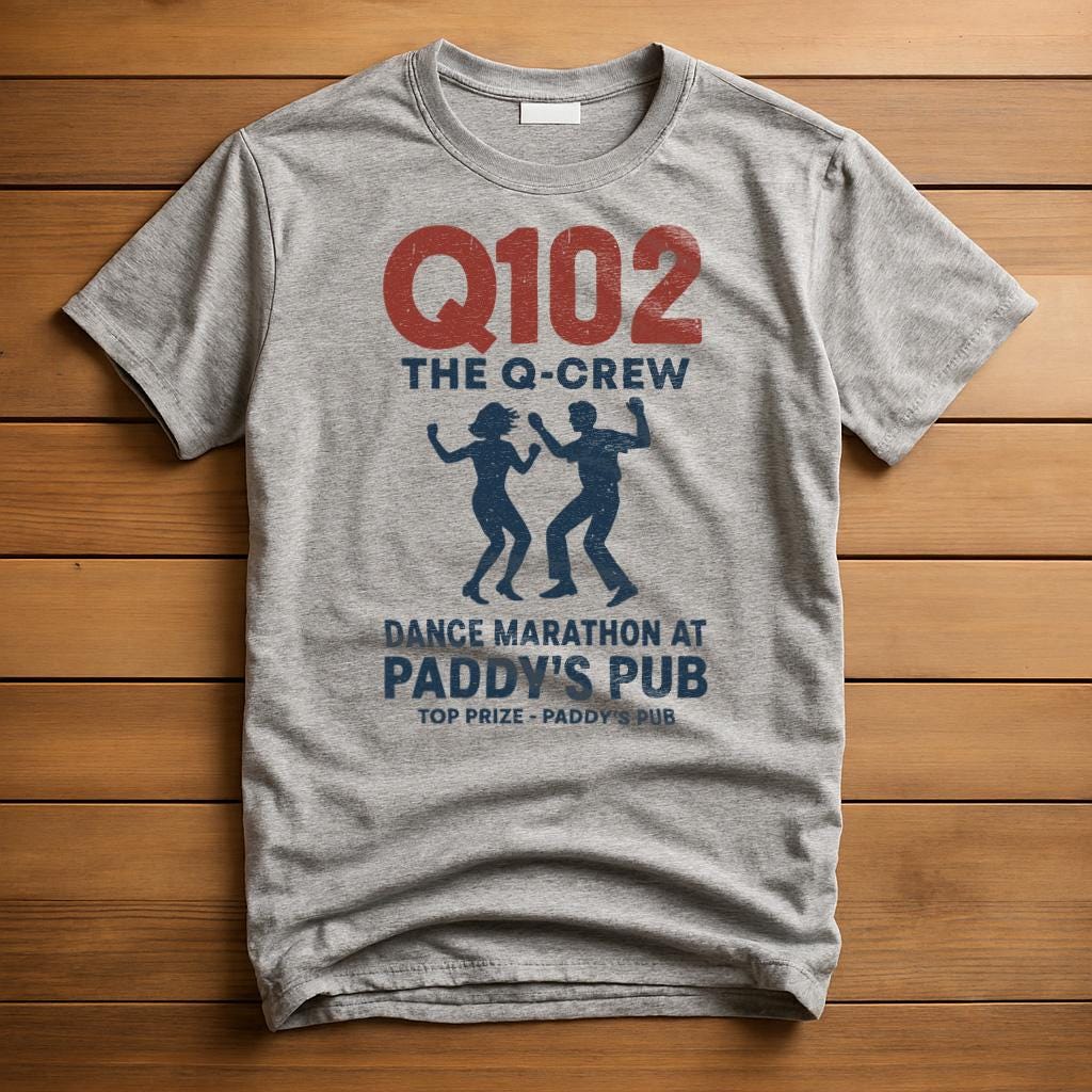 Q102 The Q-Crew T-Shirt | Always Sunny in Philadelphia Tribute T Shirt
